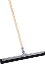 Synx Tools 60 cm Vloertrekker met steel 120 cm - Vloerwisser - Trekkers/moppen - Zwart - Vloermop/Vloerreiniger -Houten Steel 120 cm