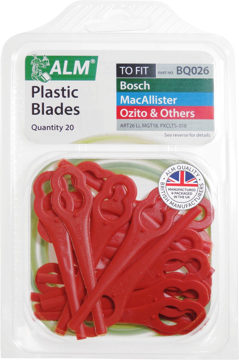 20x ALM maaimessen geschikt voor Bosch ART 26 series - Li Accutrim Easytrim en Einhell GE-CT 18 accu grastrimmer - reservemessen trimmer kantenmaaier - kunststof maai mesjes