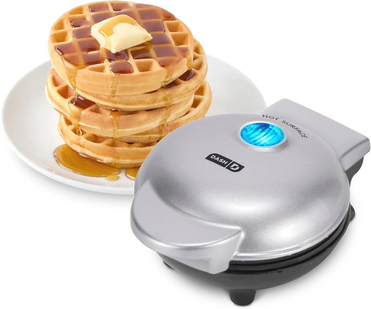 Mini Wafelijzer voor Wafels, Hash Browns en Keto Wafels - 10,2 cm - Makkelijk te Reinigen