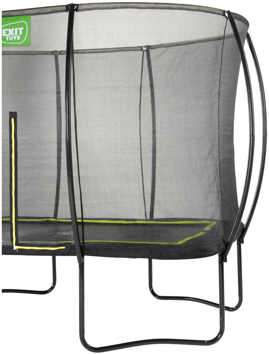 EXIT Silhouette Trampoline Rechthoek 244x366cm met Veiligheidsnet - Op Poten - Zwart