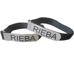 Rieba® Broekklemmen - Broekklem voor op de Fiets - Verhoogd de Veiligheid - Set van 2 Bandjes - Met Klittenband - Nylon - 38cm lang - Zwart