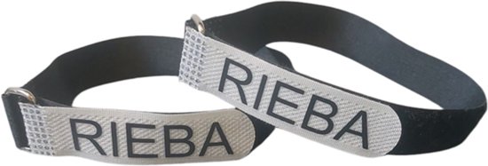 Pinces à pantalon Rieba® - Pince à pantalon pour vélo - Sécurité renforcée - Set de 2 Bracelets - Avec Fermetures velcro - Nylon - Longueur 38 cm - Zwart