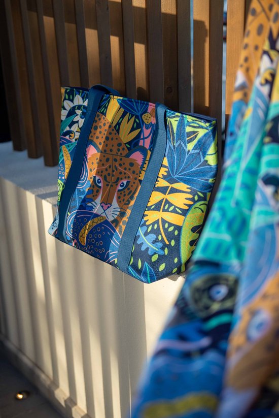 Sac Valentina- Accessoires Junkie Amsterdam- Femme- Sac bandoulière- Nylon recyclé- Imprimé Animaux Nombreux rangements- Klein- Stylé- Uni- Marron