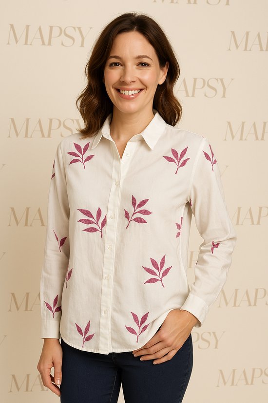 Angelle Milan - Chemisier Rayé Zwart/Crème pour Femme - Tissu Voyage - Comfort - Sans repassage - Durable - Taille M - En 5 tailles !
