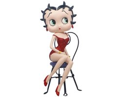 Betty Boop Red Glitter Dress On Chair Statue