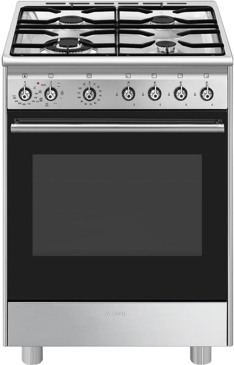 SMEG CX61GMXNLK - Gasfornuis - 60 cm - RVS - 4 kookzones