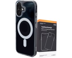R2B Hoesje geschikt voor iPhone 16 en MagSafe – Transparant Telefoonhoesje – GSM Hoesje - Inclusief Screenprotector - Model Amersfoort