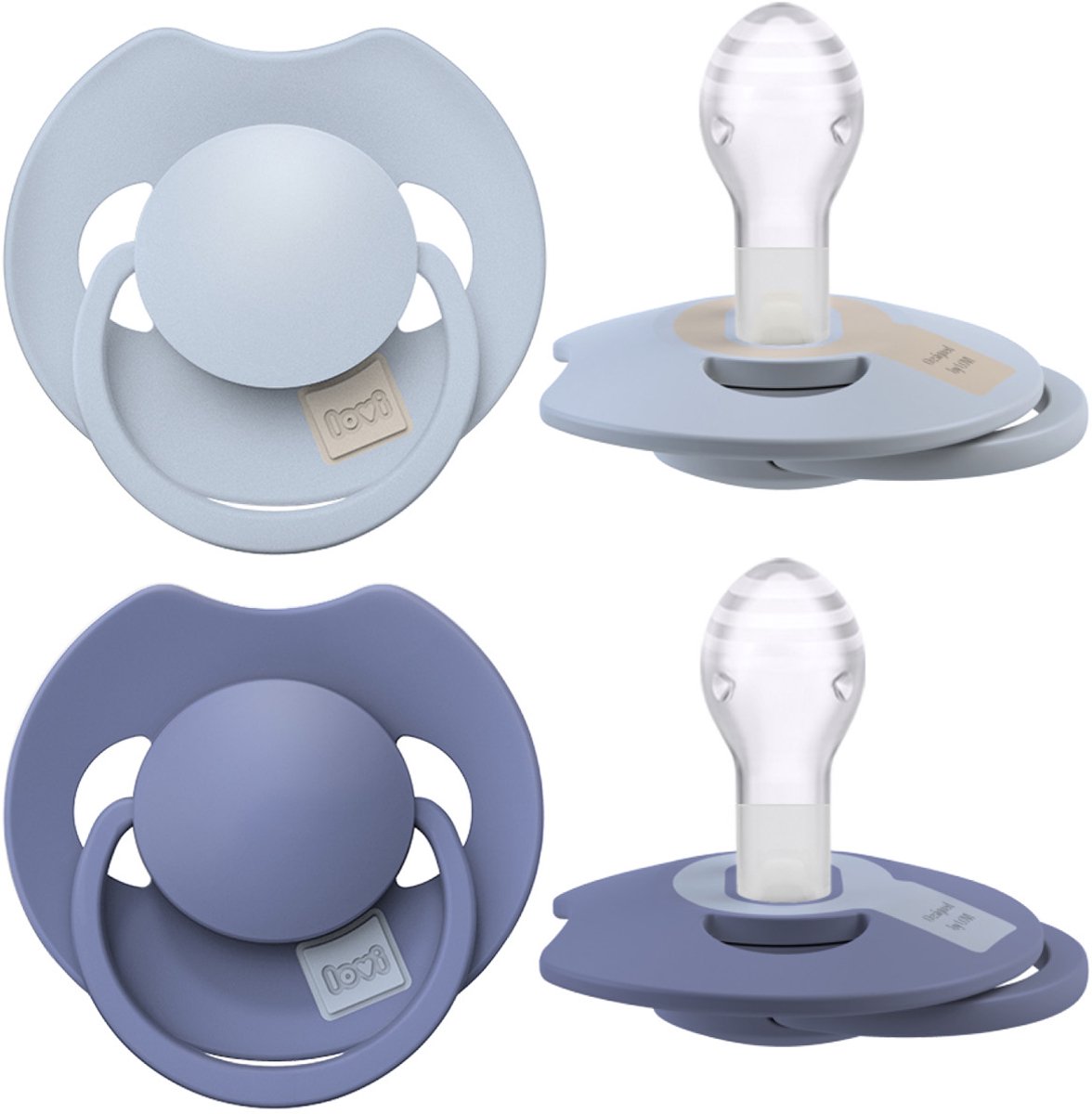 Goedkoopste Difrax LOVI Dynamische Fopspeen 18 Maanden - Lichtblauw & Navy - 2 Stuks