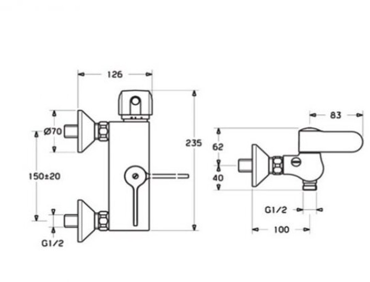 Hansa Tempra - Thermostatische douchemengkraan, chroom 08240202