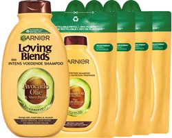 Garnier Loving Blends Avocado Olie & Shea Boter Shampoo & Refill - Intens Voedend - Voor Zeer Droog, Golvend of Krullend Haar - Hervulbaar - Navul verpakking - 5x 250ml