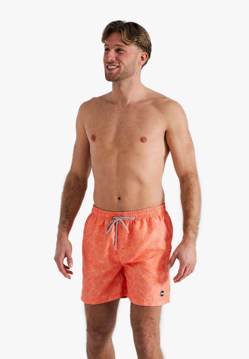 Happy Shorts Heren Zwemshort Palmbladeren Oranje Print — afbeelding 7