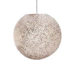 Villaflor Hanglamp Wangi White Ball 40cm Ø E27 Fitting - Capiz Schelpenlamp Ibiza Style