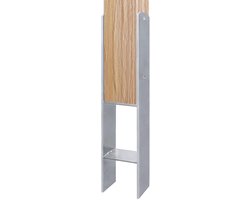 2 stuks H-paaldragers in uitvoering 121 mm H-anker H-vorm stalen dragers 600 mm lengte, materiaaldikte 5 mm (2 stuks 121 mm)-HMTM-HAG7472C-CH
