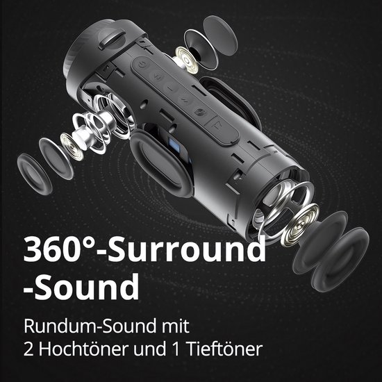 Manike YX008 Waterdichte Draagbare Draadloze Speaker - Muziek Box - Tot 16 uur muziek - Bluetooth Speaker met Krachtig Geluid en Lange Batterijduur van Manike — afbeelding 2