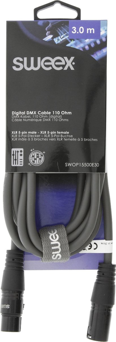 Sweex SWOP15500E30 Xlr Digitale Kabel Xlr 5-pins Male - Xlr 5-pins Female 3.0 M Donkergrijs