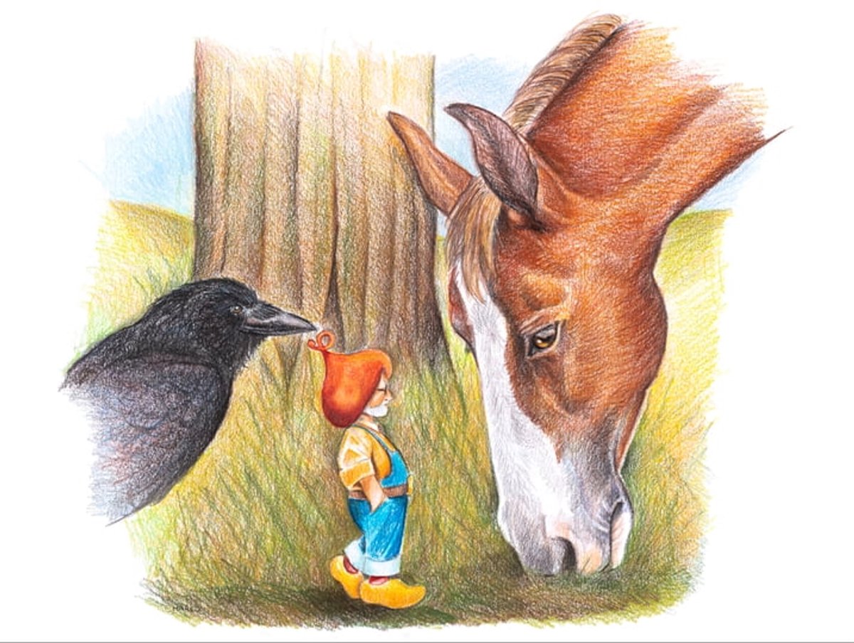 Kabouter Winslow en het paard - Poster - 40 x 50 cm