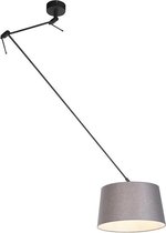 QAZQA blitz - Lampe à suspension avec abat-jour - 1 lumière - L 380 mm - Grijs