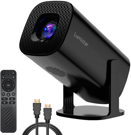 Lumistar® Pro Mini Beamer - Alles-in-één Smart TV Projector - 2025 model - Android 11.0 & iOS - WiFi 6 & Bluetooth 5.2 - 4k Ondersteuning - Beamer - Inclusief Hdmi kabel - Home Cinema - Zwart