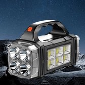 Krachtige LED-zaklamp 1 stuk, draagbare zoeklicht voor buiten, op zonne-energie + USB oplaadbaar licht met powerbankfunctie