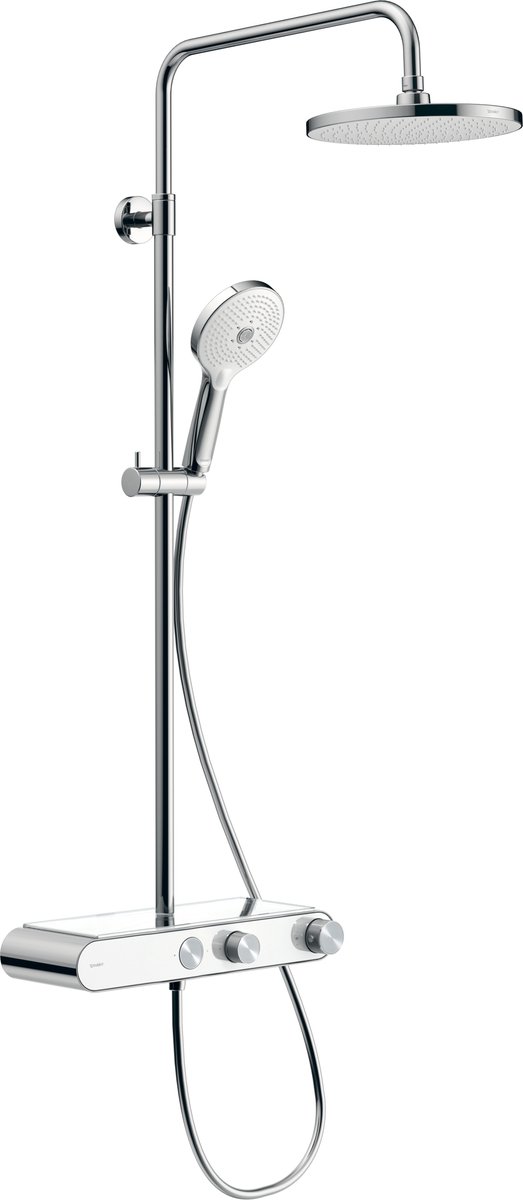 Duravit Regendouche Systeem Shelf 1050 MinusFlow – Thermostatisch – 3 Straalsoorten – Waterbesparend – Chroom/Wit