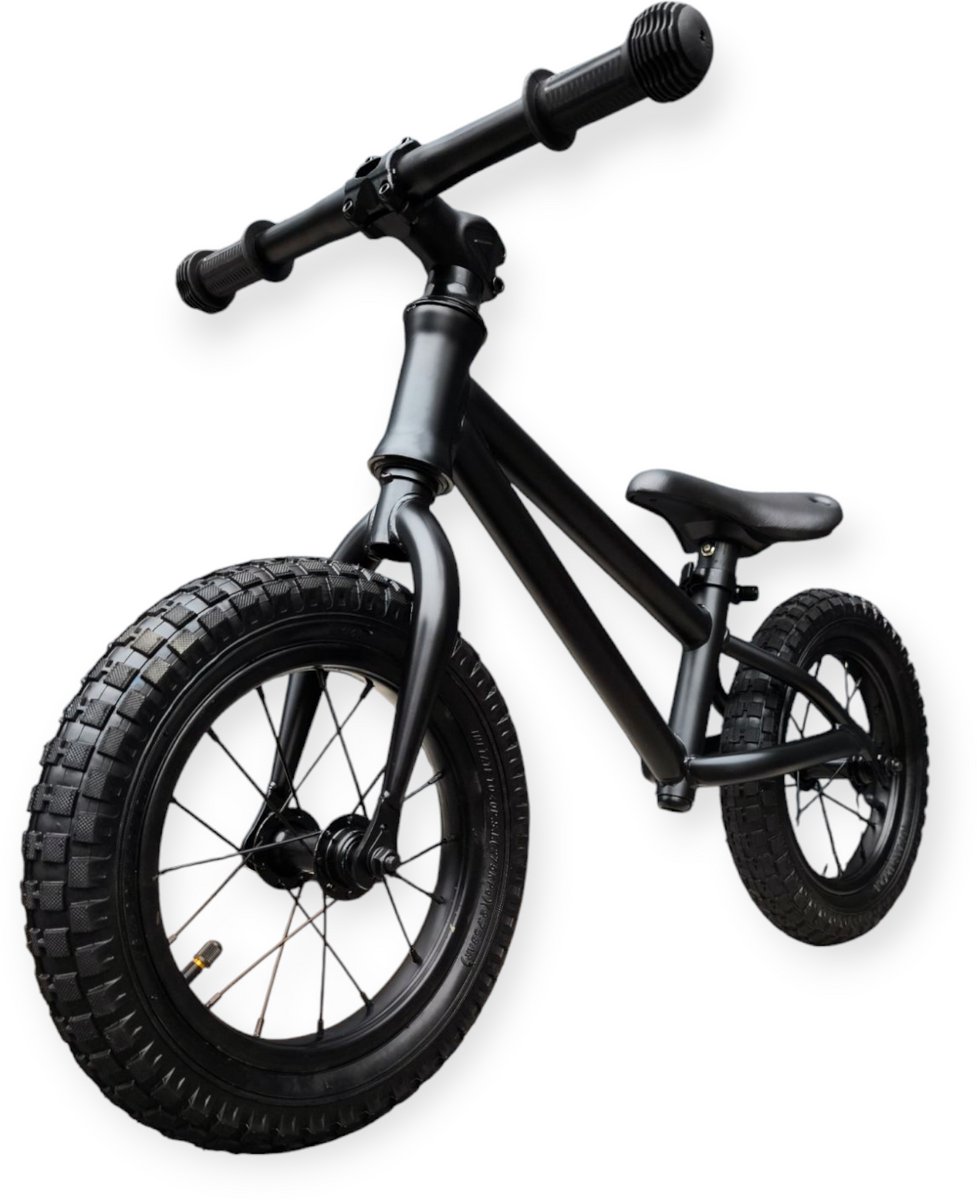 Jobber – Fatbike Loopfiets 2 jaar – Loopfietsen 12inch - Mat Zwart — afbeelding 7