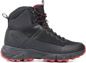 Exani COLE HI - Chaussures femme - Chaussures de randonnée hautes noires imperméables avec touches rouges et membrane respirante