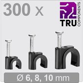 TRU COMPONENTS T24CA130 Clip à clou TC-13448472 Diamètre de faisceau (plage) 3 à 10 mm Zwart 300 pièce(s)
