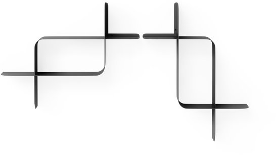 ÉTAGÈRE DE MONTAGE EN MÉTAL, 2PK, BLACK