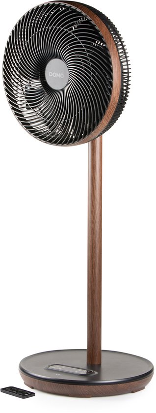 Statiefventilator DOMO DO8155 houtlook, 3D-oscillatie, 9 snelheden, super stil, afstandsbediening, ECO 26W