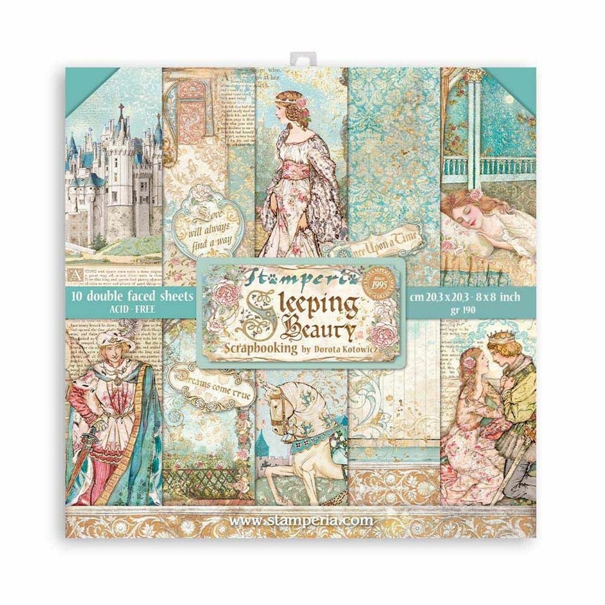 Stamperia - Sleeping Beauty 8x8 Inch Paper Pack (SBBS38)