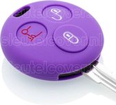 Autosleutel Hoesje geschikt voor Smart - SleutelCover - Silicone Autosleutel Cover - Sleutelhoesje Paars