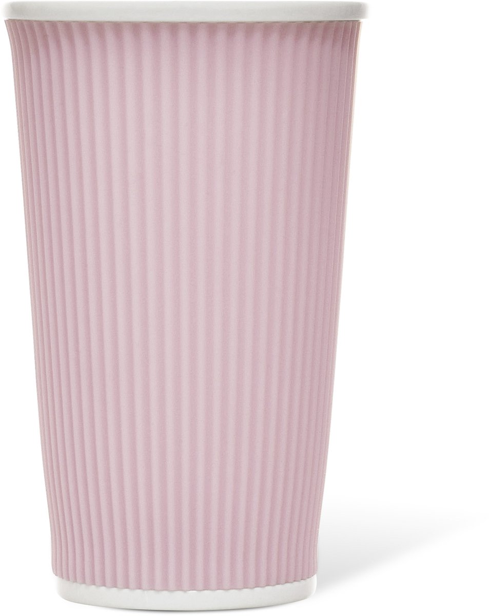 Les Artistes Paris Beker porselein 450ml - met siliconen grip ribbel - Light Pink - LP-A0921
