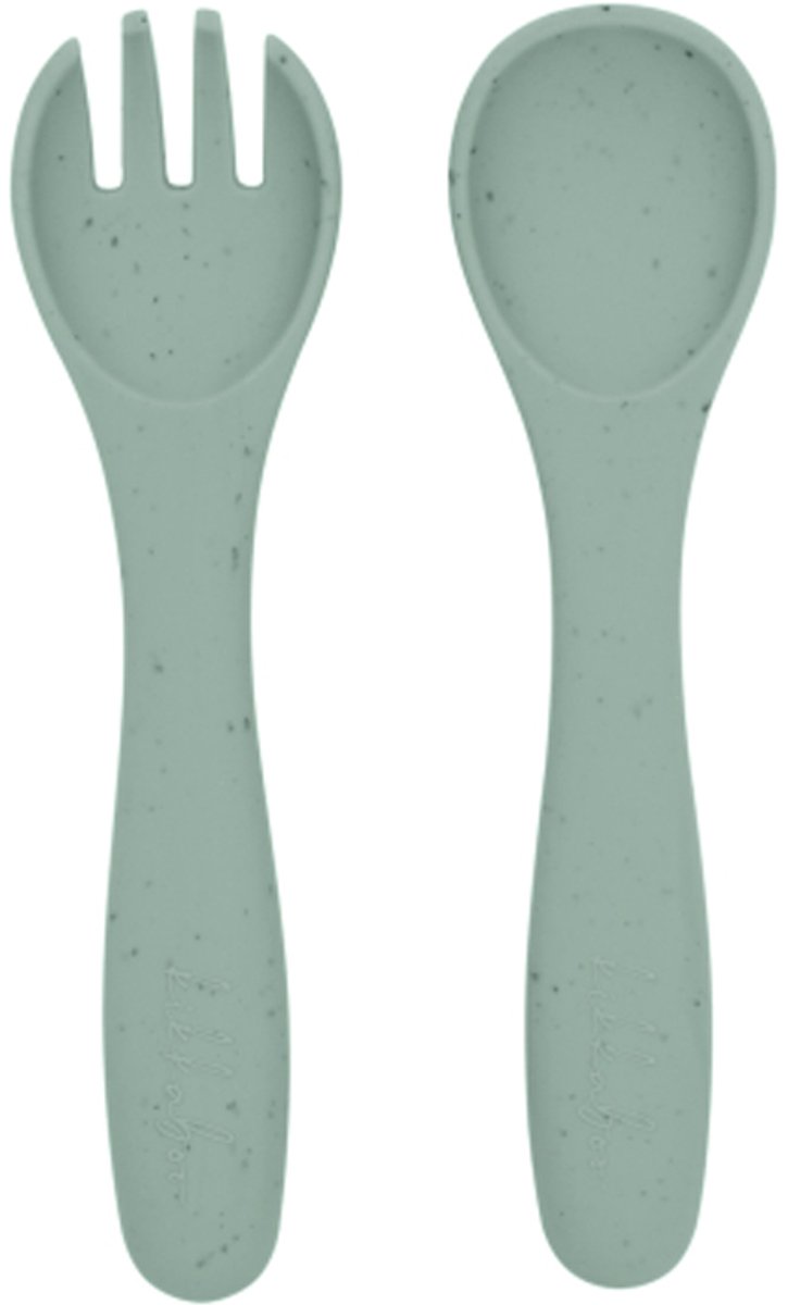 Kikkaboo Vork En Lepel - Platina Siliconen - Groen
