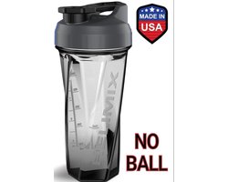 HELIMIX Shake Beker - 828 ML Eiwitshaker - Fitness Sport Shake Smoothie Beker Fles Bidon - ZONDER Bal- Kleur Graphite - Doorzichtig