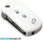 Autosleutel Hoesje geschikt voor Ford - SleutelCover - Silicone Autosleutel Cover - Sleutelhoesje Wit