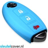 Nissan SleutelCover - Lichtblauw / Silicone sleutelhoesje / beschermhoesje autosleutel
