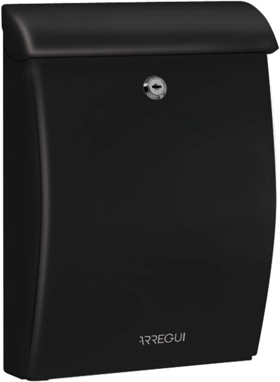 Boîte Aux Lettres Murale HOMCOM Gris Anthracite - Acier Galvanisé Avec Serrure Et 2 Clés - 45x32x10 Cm