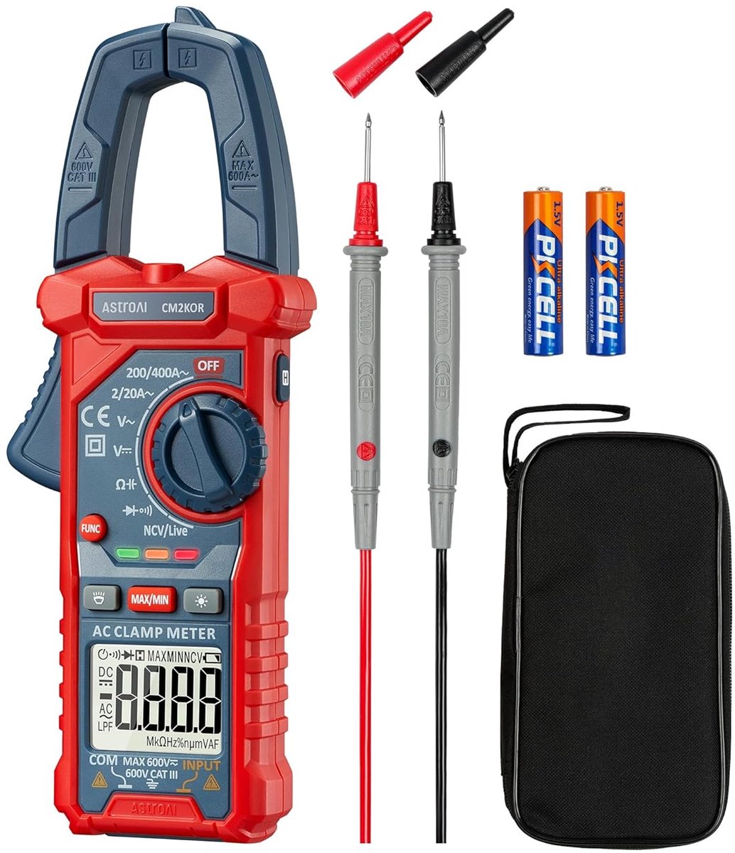 Stroomtang Multimeter 2000 Count - AC/DC Spanning Meter, Tester, Weerstand, Capaciteit, Continuïteit