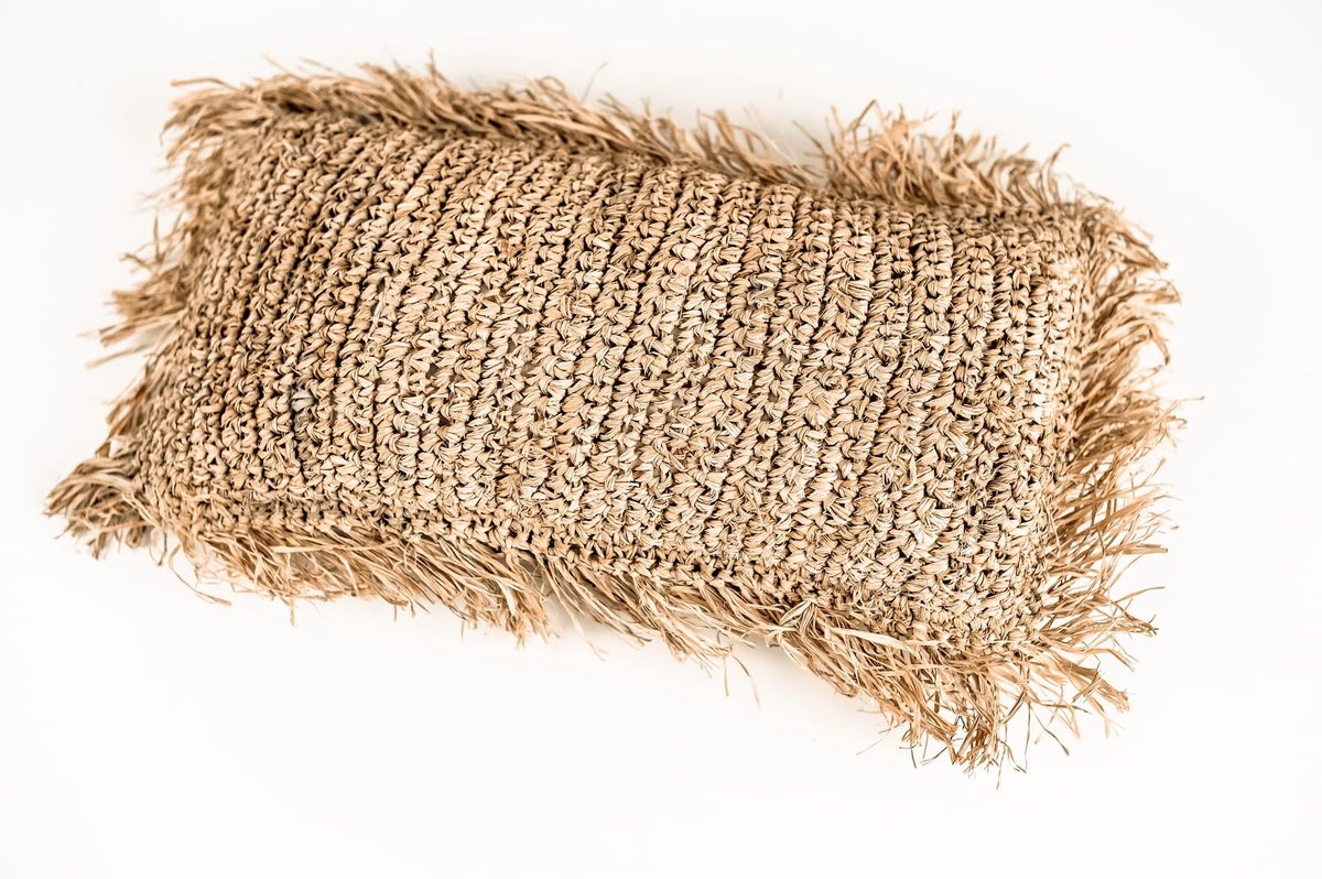 Monnarita TROP - Kussensloop - Zeegras - Boho Stijl - Franje