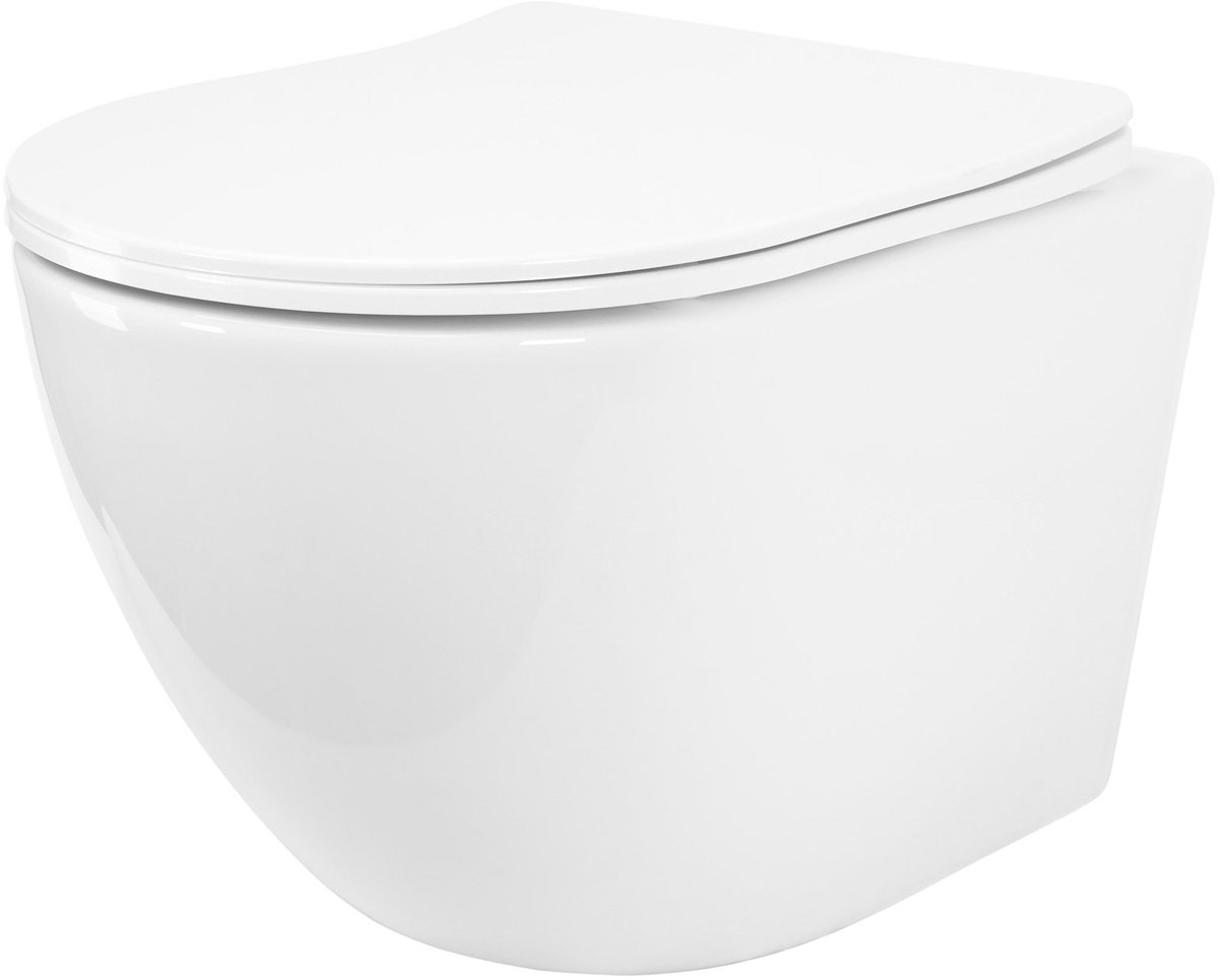 Rea - Hangende Toiletpot - Carlo mini tornado nf - Wit - 49x36x37cm