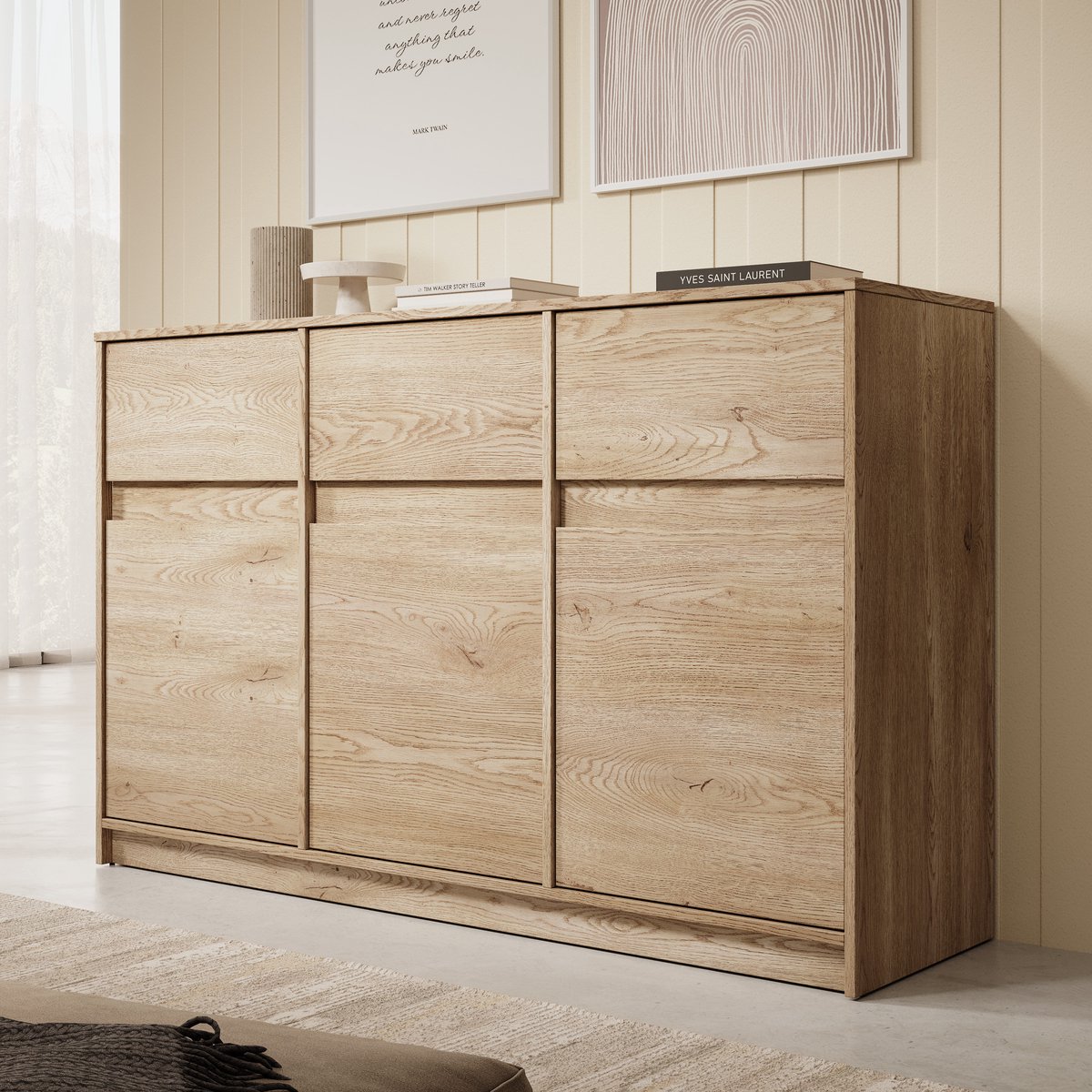 Meubella - Dressoir Cuarto 2 - Eiken - 138 cm