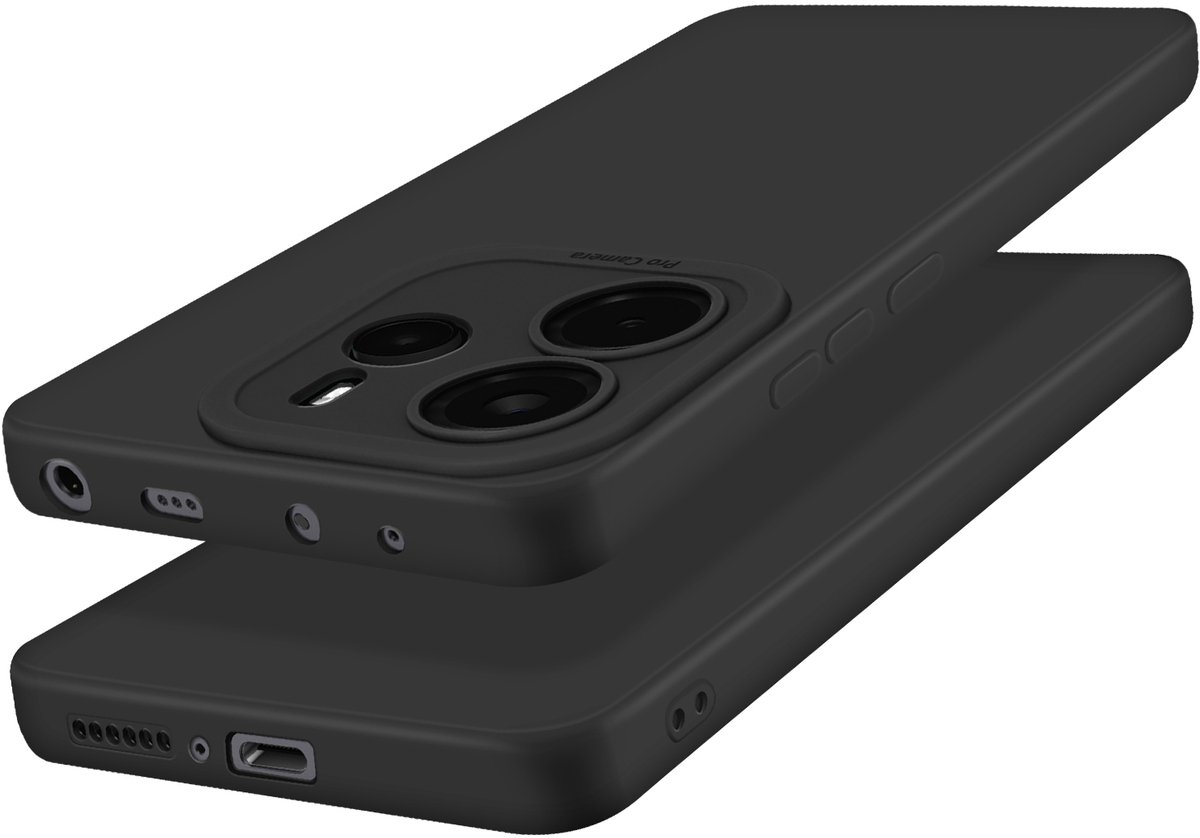Avizar Hoesje Geschikt voor Xiaomi Redmi Note 14 5G Silicone Zacht Mat, Zwart