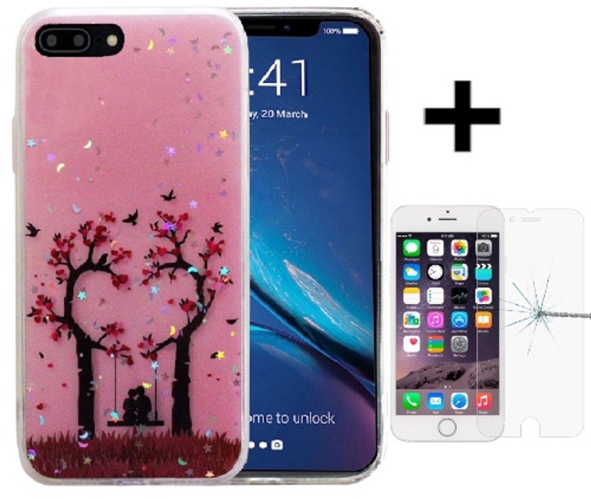 Hoesje Geschikt voor Apple iPhone 7/8 Plus silicone/TPU back cover print (2)