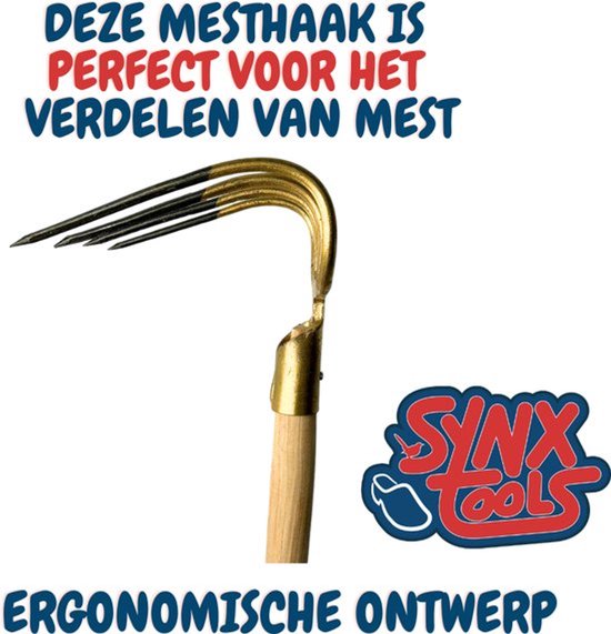 Synx Tools Mesthaak 4 Tanden + Nylon Stal Straatbezem 80 cm - Kunststof haren - Schrobborstels - Mestvork met steel 130 cm - Buitenbezem met steel 150 cm van Synx Tools — afbeelding 2
