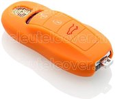 Autosleutel Hoesje geschikt voor Porsche - SleutelCover - Silicone Autosleutel Cover - Sleutelhoesje Oranje