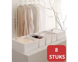 Kleding kast organizer - 8 stuks -lade organizer set - opbergmand - kledingkast - WIT Kleding kast organizer - 8 stuks -lade organizer set - opbergmand - kledingkast - WIT
