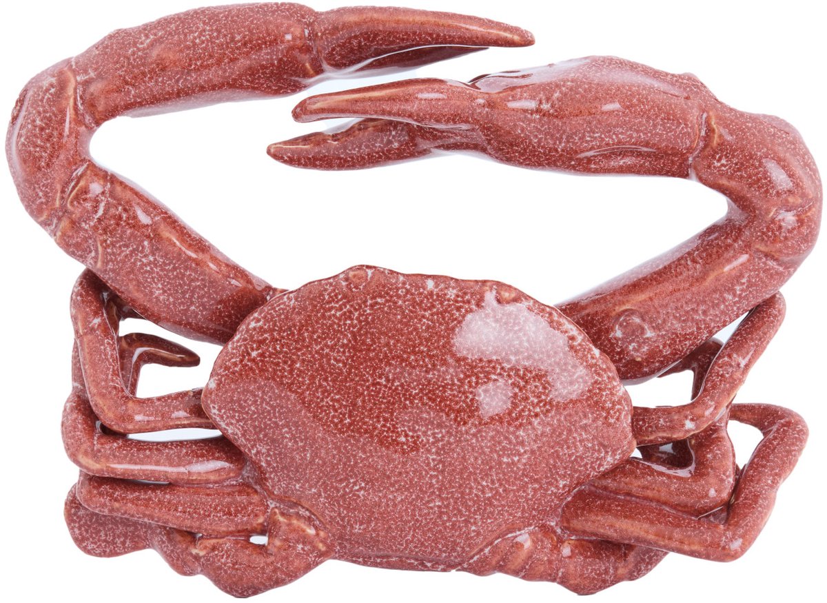 Ornament CRAB - Ø29x6.5cm - Rood