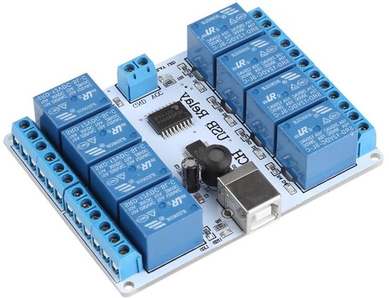 12V 8 Channel USB Programmable Relay Module for Automation Robotics ...