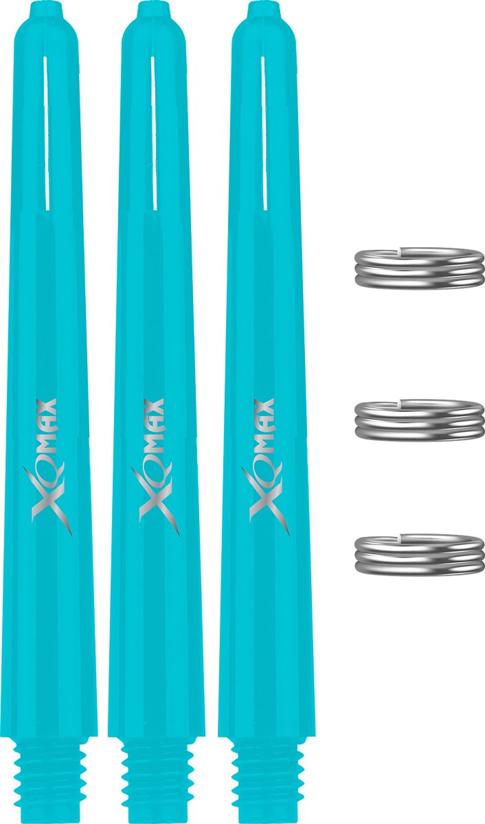 XQMax Dart Shafts - 5 Sets (15 stuks) - Inbetween - Aqua - Plus Veerringetjes - Darts Shafts van Merkloos — afbeelding 2