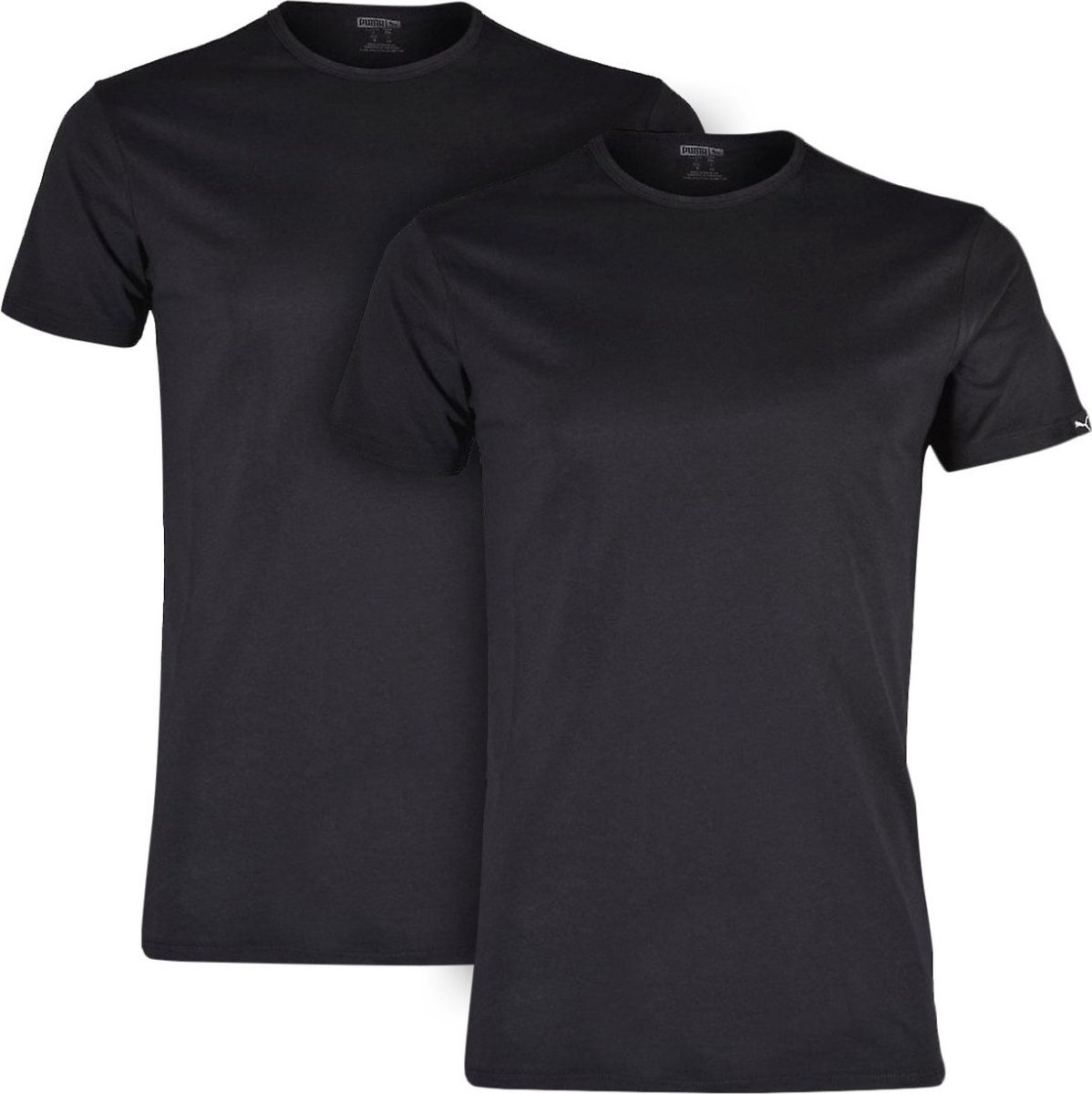 PUMA Basic T-shirt Ronde Hals 2P Heren XL Zwart